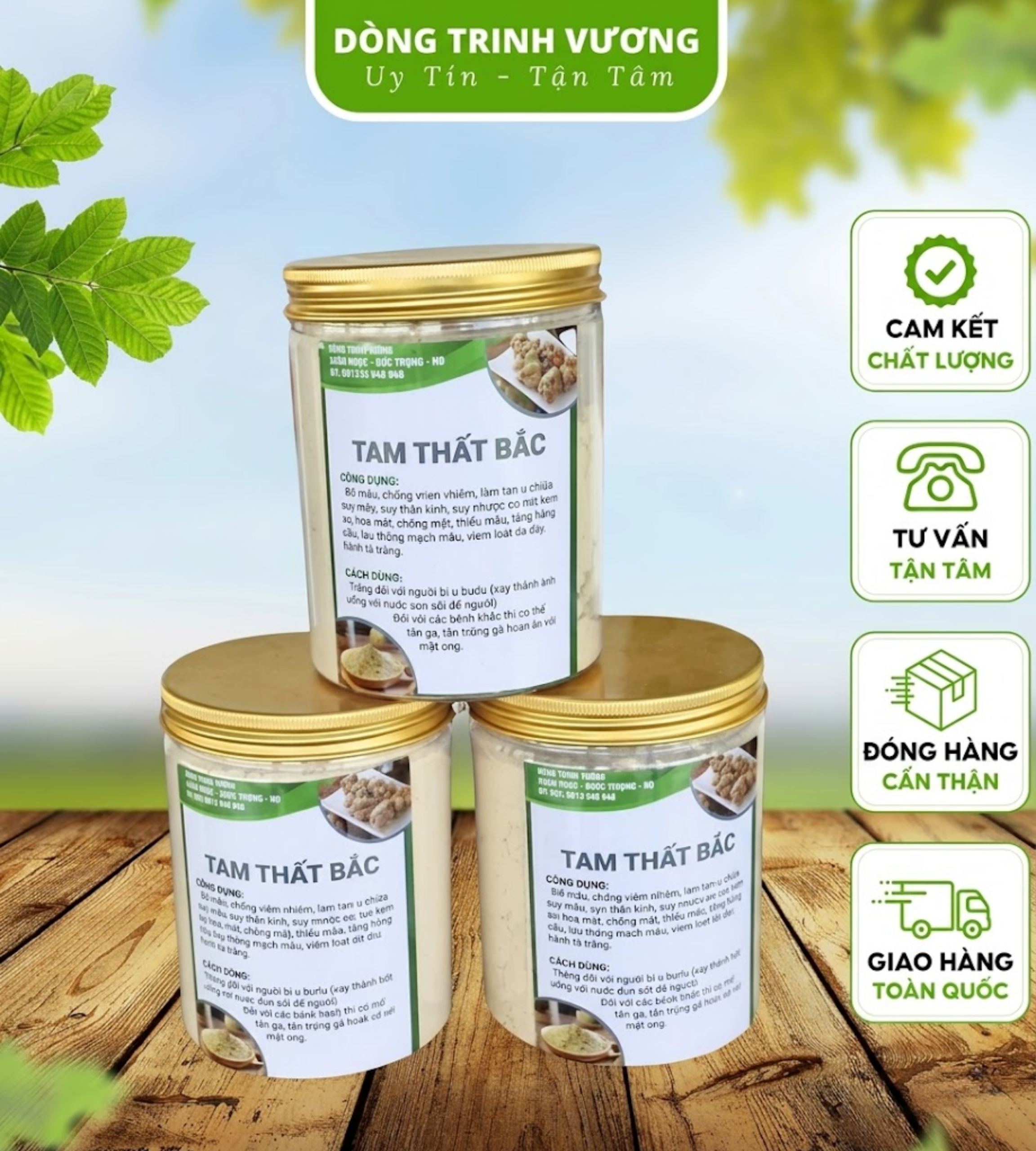 Bột Tam Thất Bắc Nguyên Chất Chính Hãng Hộp 300Gram - Hỗ Trợ Hệ TIm Mạch, Hoạt Huyết